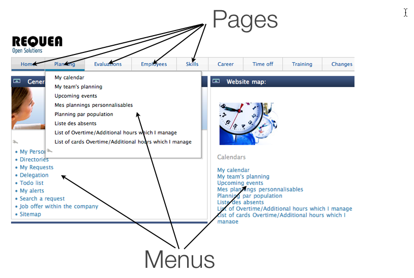 Pages and Menus