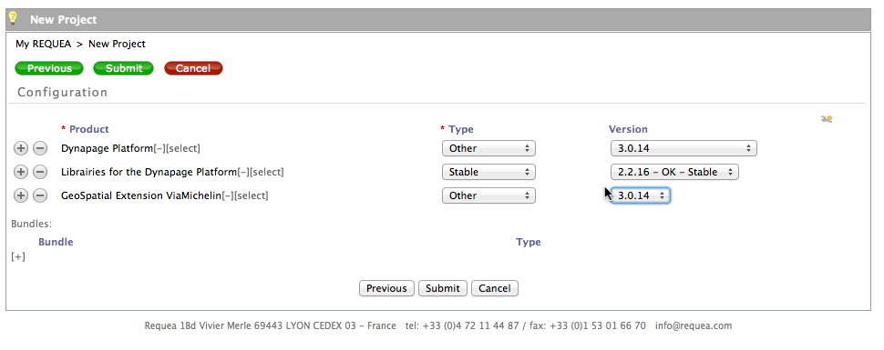 Product configuration / GeoSpatial